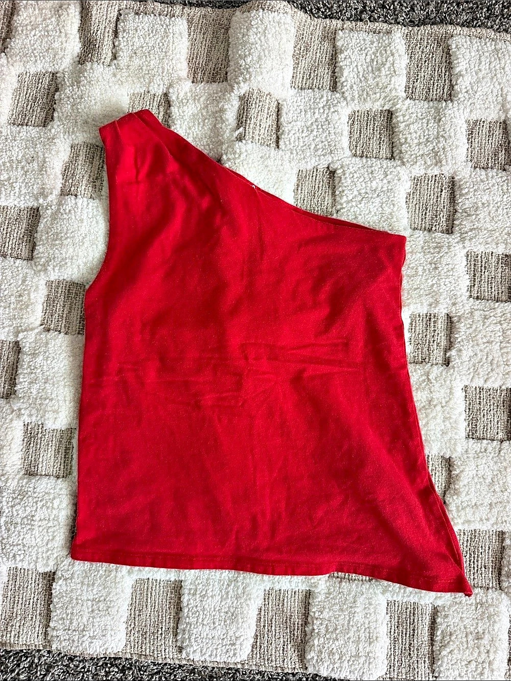 Hollister One-Shoulder Top Asymmetrical Tank Red Medium